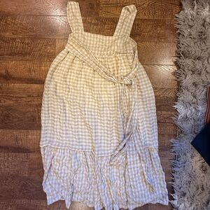Petal & Pup Beige Checkered Sleeveless Top